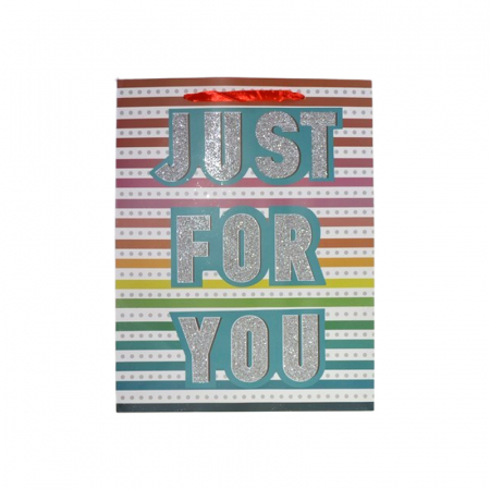 Joaca, activitati si ambalaje - Punga pentru cadouri din hartie groasa cu manere din snur, 32 x 25 x 11 cm, Midex 210225-10, Multicolor