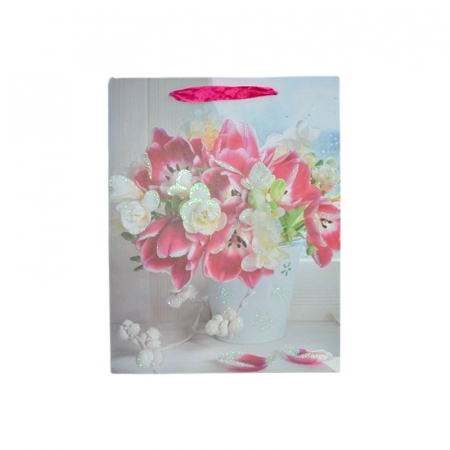 Joaca, activitati si ambalaje - Punga pentru cadouri din hartie groasa cu manere din snur, 32 x 25 x 11 cm, Midex 210225-14, Multicolor