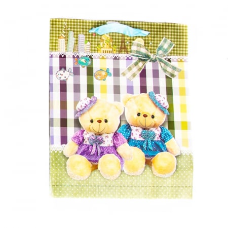 Joaca, activitati si ambalaje - Punga pentru cadou din hartie groasa cu manere din snur, 32 x 26 x 10 cm Midex 400410-1, Multicolor