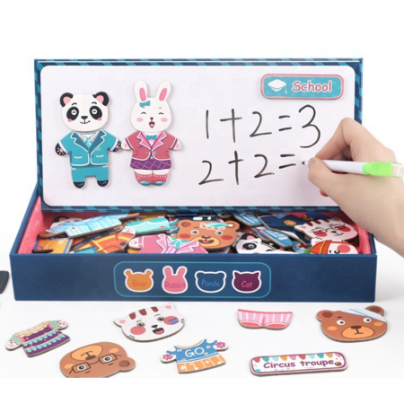 Puzzle incastru din lemn cu magnet – Imbraca familia dragalasa, WD 2506 [3]