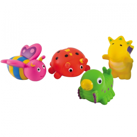 Jucarii pentru baie si accesorii - Set 4 jucarii colorate pentru baie Canpol Babies 12+luni 2/997, Multicolor
