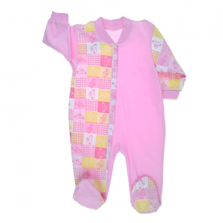 Salopete bebelusi fete - Salopeta cu maneca lunga pentru fete Mini Junior M8634589-68, Roz