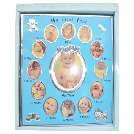 Album foto cu rama pe coperta 30 x 24 cm My First Year Mini Junior 110124, Albastru [4]
