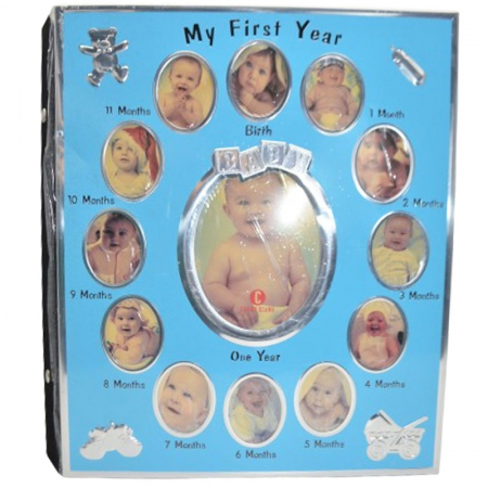 Album foto - Album foto cu rama pe coperta 30 x 24 cm My First Year Mini Junior 110124, Albastru
