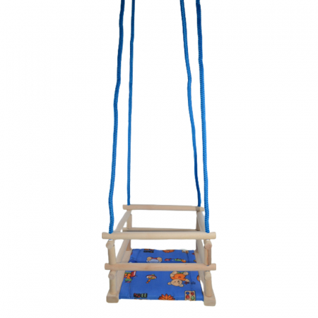 Leagan din lemn cu franghie pentru baieti Mini Junior 876932, Albastru [1]