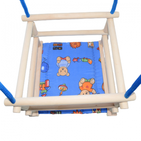 Leagan din lemn cu franghie pentru baieti Mini Junior 876932, Albastru [2]