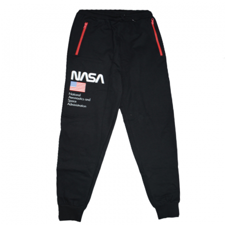 Pantaloni sport baieti - Pantaloni sport captusiti pentru baieti E Plus M NASA PPBN-01, Negru