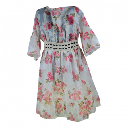Rochie casual, cu imprimeu floral, pentru fete, Mini Junior, R1382, Multicolor [1]