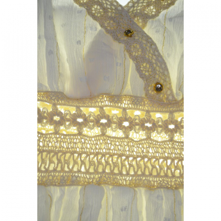 Rochie casual din bumbac, pentru fete, Mini Junior, R3006C, Crem [2]