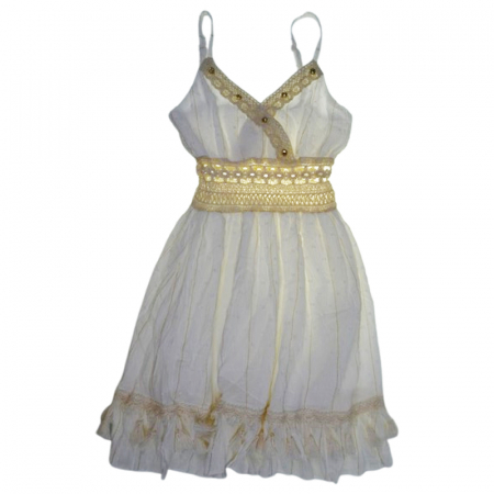 Îmbrăcăminte fete - Rochie casual din bumbac, pentru fete, Mini Junior, R3006C, Crem