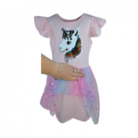 Rochie casual pentru fete, Lucky Girl, LK2234R, Roz [4]