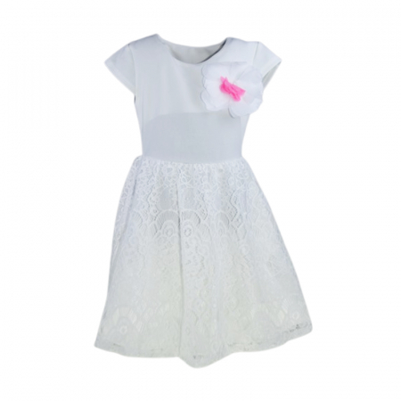 Rochite fete - Rochie casual pentru fete, Lucky, LK725, Alb