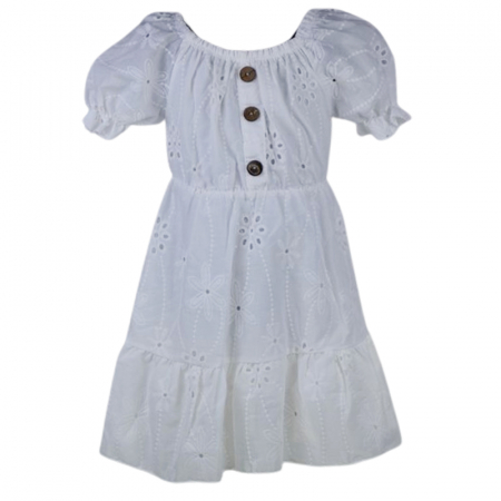 Îmbrăcăminte fete - Rochie casual pentru fete, Mini Junior, R8170, Alb
