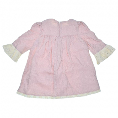 Rochie cu maneca lunga, cu dantela, pentru fete, Mini Junior RCH4405R2-68, Roz [4]