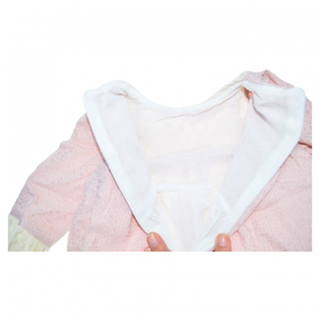 Rochie cu maneca lunga, cu dantela, pentru fete, Mini Junior RCH4405R2-68, Roz [5]