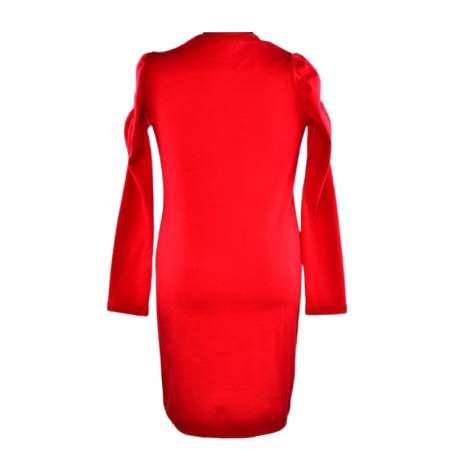 Rochie cu mânecă lungă, din bumbac, cu dungi, pentru fete, Atut 0592R-134, Rosu [1]