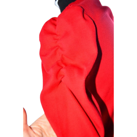 Rochie cu mânecă lungă, din bumbac, cu dungi, pentru fete, Atut 0592R-134, Rosu [3]