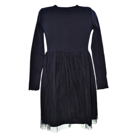 Rochie cu mânecă lungă, din bumbac, pentru fete, Atut 0611N-128, Negru [1]