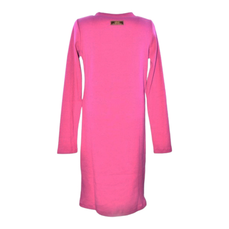 Rochie cu mânecă lungă, din bumbac, cu dungi, pentru fete, Atut 0958F-128, Fucsia [1]