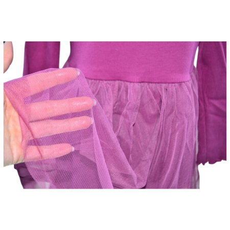 Rochie cu mânecă lungă, din bumbac, pentru fete, Atut 0611M-98, Mov [3]