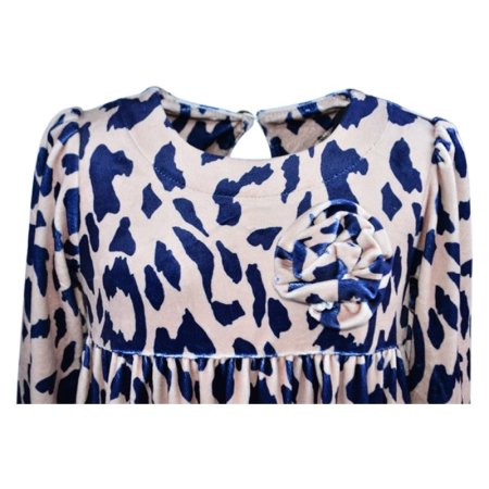 Rochie cu mânecă lungă, din catifea, cu brosa, pentru fete, Catherine R0311M5-128, Multicolor [2]