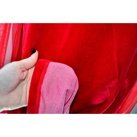 Rochie cu mânecă lungă, din catifea, cu maneci din voal, pentru fete, Atut 0588R, Rosu [3]