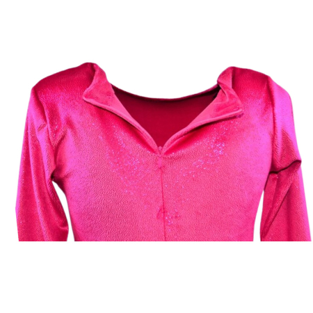 Rochie cu mânecă lungă, din catifea, cu sclipici, pentru fete, Catherine R0311F2-92, Fucsia [5]