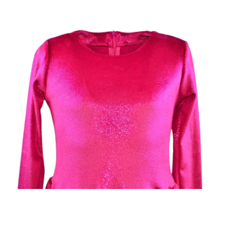 Rochie cu mânecă lungă, din catifea, cu sclipici, pentru fete, Catherine R0311F2-92, Fucsia [3]