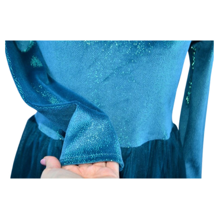 Rochie cu mânecă lungă, din catifea, cu sclipici, pentru fete, Catherine R0311V3, Verde [1]