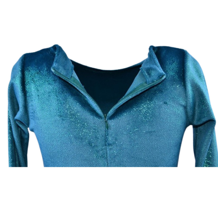 Rochie cu mânecă lungă, din catifea, cu sclipici, pentru fete, Catherine R0311V3, Verde [4]