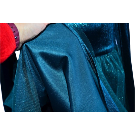 Rochie cu mânecă lungă, din catifea, cu sclipici, pentru fete, Catherine R0311V5-98, Verde [3]