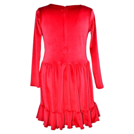 Rochie cu mânecă lungă, din catifea, pentru fete, Catherine R0311R5-110, Rosu [3]