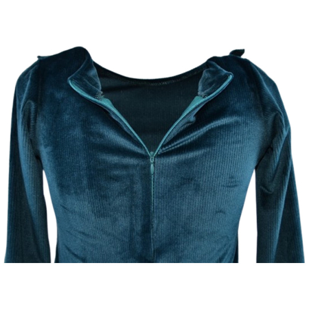 Rochie cu mânecă lungă, din catifea, pentru fete, Catherine R0311V2-92, Verde [4]