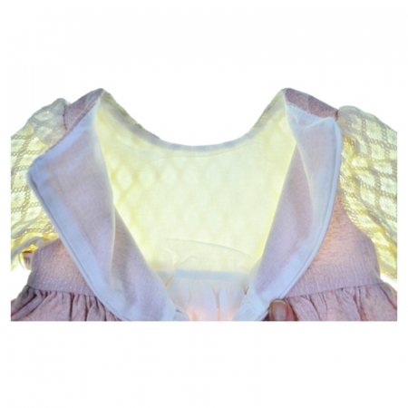 Rochie cu maneca lunga, cu dantela, pentru fete, Mini Junior RCH4406R, Roz [5]