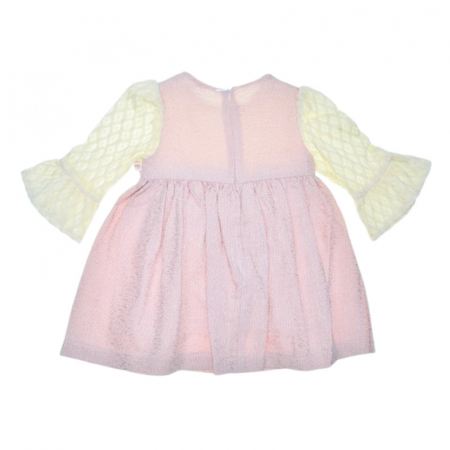 Rochie cu maneca lunga, cu dantela, pentru fete, Mini Junior RCH4406R, Roz [4]