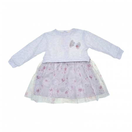 Îmbrăcăminte fete - Rochie cu maneca lunga pentru fete Baby Rose, RCH-4636G, Gri