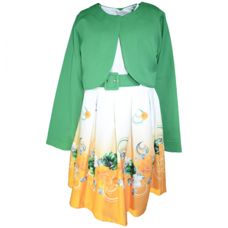 Îmbrăcăminte fete - Rochie fara maneca si bolero pentru fete Sevval 17323, Multicolor