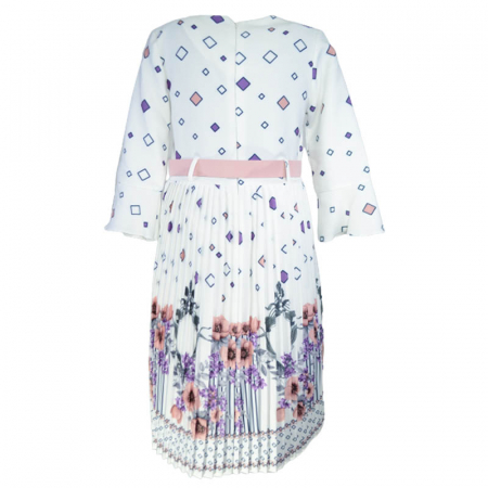 Rochie cu maneca lunga pentru fete Sevval 17323-1, Alb [1]
