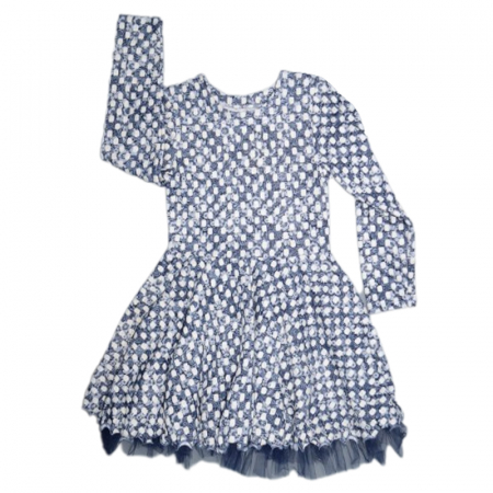 Îmbrăcăminte fete - Rochie cu maneca lunga pentru fete Mini Junior SFF6465, Albastru