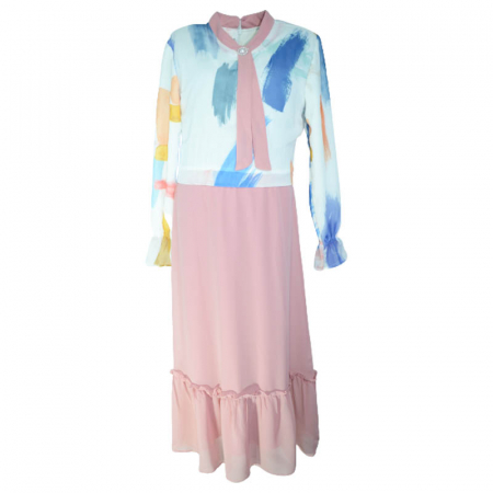 Rochite fete - Rochie cu maneca lunga pentru fete CEFRI 0057, Roz