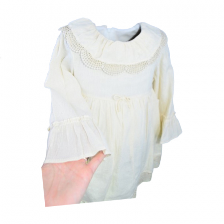 Rochie cu maneca lunga pentru fete Mini Junior 4266, Bej [3]