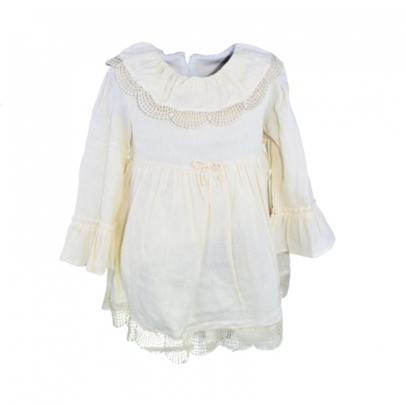 Rochite fete - Rochie cu maneca lunga pentru fete Mini Junior 4266, Bej