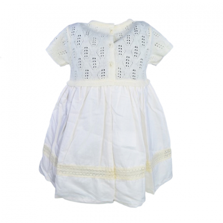 Rochie cu maneca scurta pentru fete Mini Junior 5138, Crem [2]