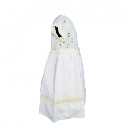 Rochie cu maneca scurta pentru fete Mini Junior 5138, Crem [1]