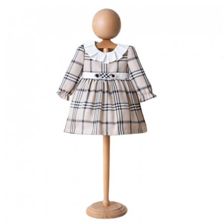 Rochite fete - Rochie cu maneca lunga pentru fete Mini Junior RCH-4126, Bej