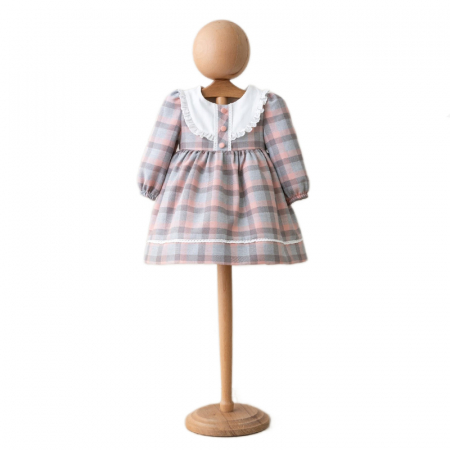 Îmbrăcăminte fete - Rochie cu maneca lunga pentru fete Mini Junior RCH-4132, Gri