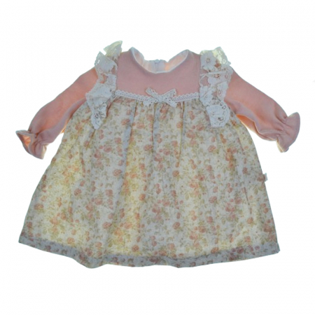Îmbrăcăminte fete - Rochie cu maneca lunga pentru fete Mini Junior RCH-4142, Roz