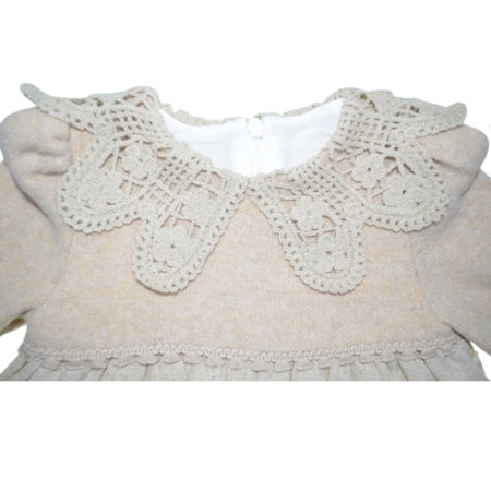 Rochie cu maneca lunga pentru fete Mini Junior RCH-4153, Bej [2]