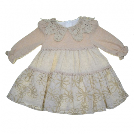 Rochie cu maneca lunga pentru fete Mini Junior RCH-4153, Bej [1]