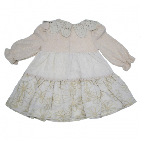 Rochie cu maneca lunga pentru fete Mini Junior RCH-4153, Bej [3]